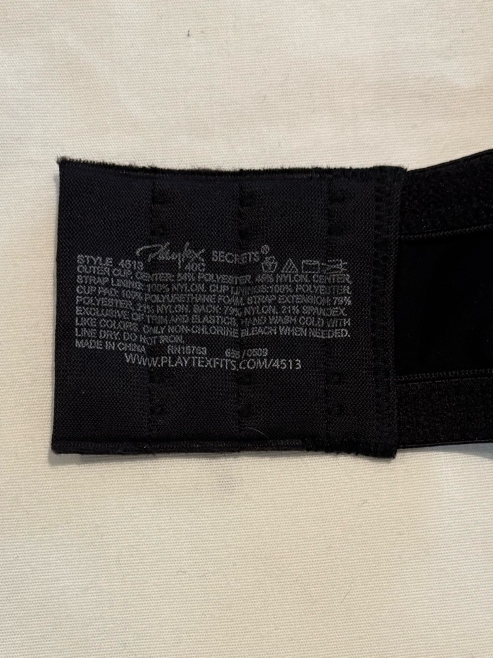 Playtex Secrets Black Lace Underwire Support Bra #4513 40C - Picture 3 of 8